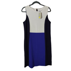 NWT Boden Womens Sz 18L Geraldine Ottomon Colorblock Sleeveless Sheath Dress